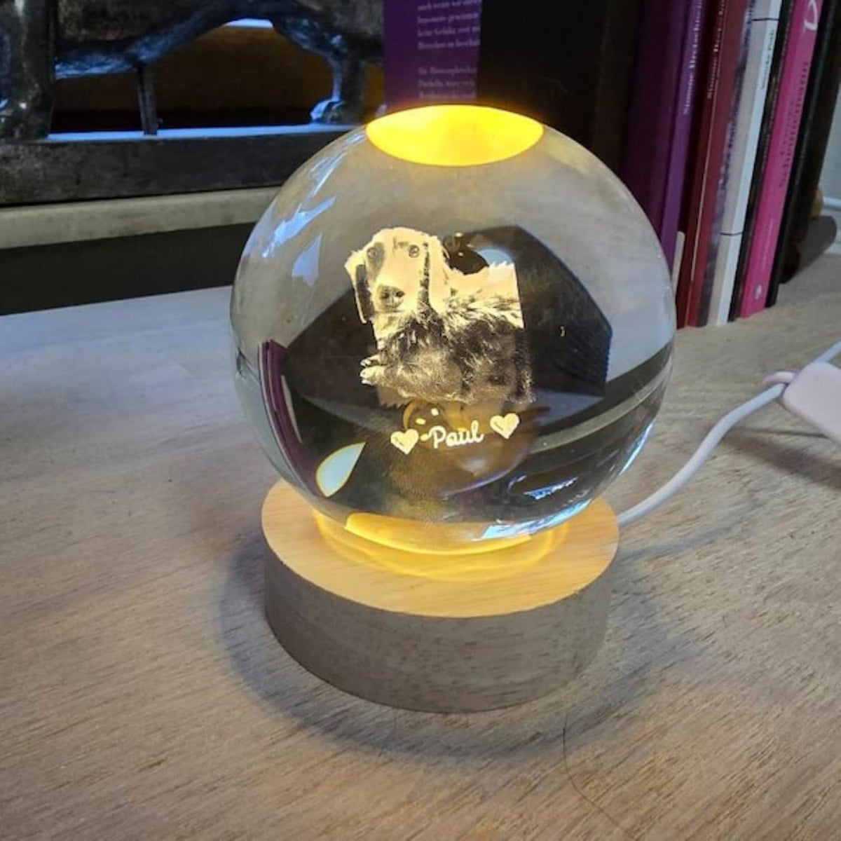 Lampada in Cristallo Personalizzata con la Tua Foto Incisa